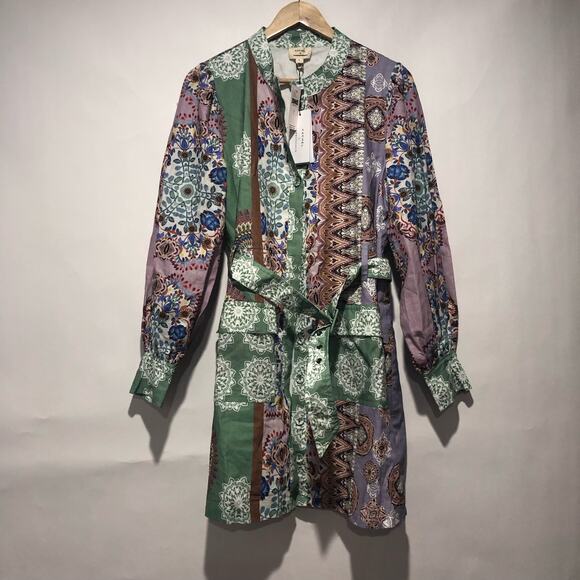 Anthropologie x Kachel Buttondown Mini Dress Multicolor Size L NWT - Picture 9 of 12